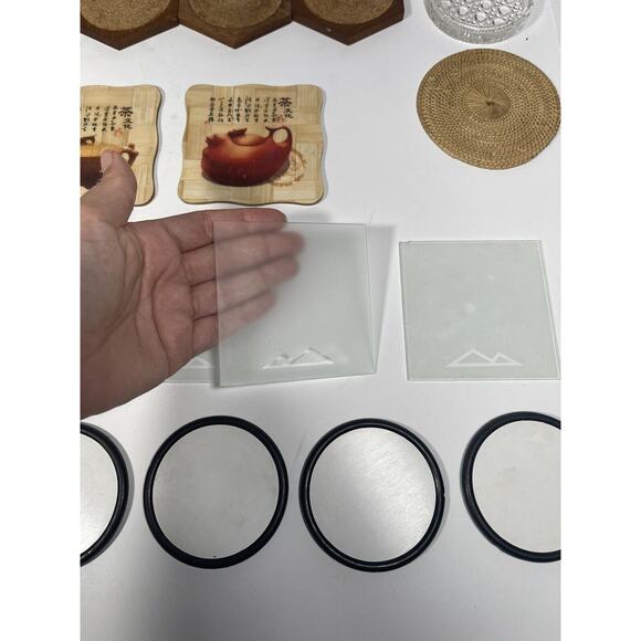 Set Of 31 Drink Coasters Glass / Round / Japanese /beer / Crystal Vintage RARE - Picture 8 of 12